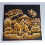 Batik scène op spierraam